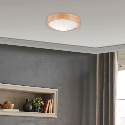 Griestu lampa OAK SLIM 1xE27/60W/230V ozols ø 27 cm