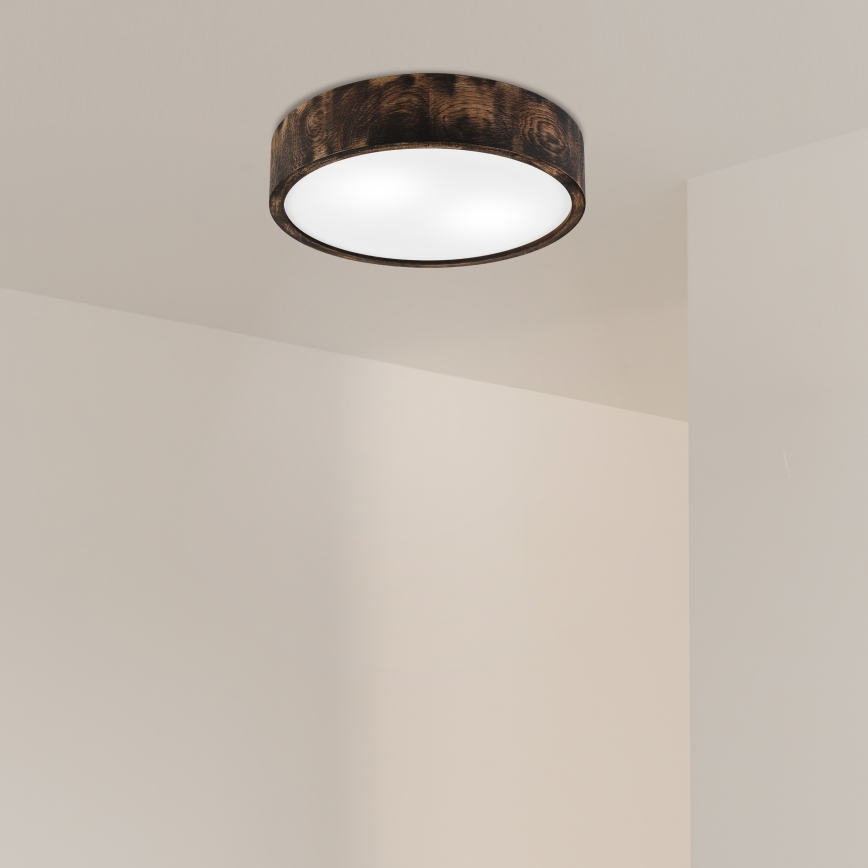 Griestu lampa OAK SMOKY 2xE27/15W/230V ø 37,5 cm ozols/tumši brūna