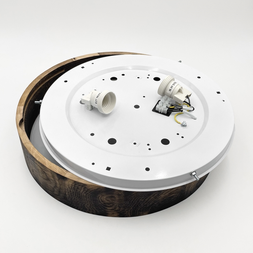 Griestu lampa OAK SMOKY 2xE27/15W/230V ø 37,5 cm ozols/tumši brūna