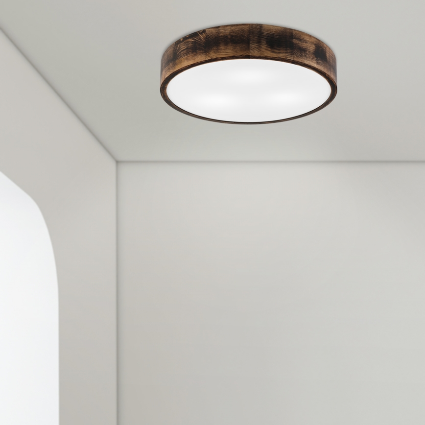 Griestu lampa OAK SMOKY 3xE27/15W/230V ø 47,5 cm ozols/tumši brūna