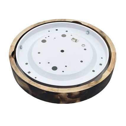 Griestu lampa OAK SMOKY SLIM 1xE27/15W/230V Ø 27 cm, ozola/tumši brūna