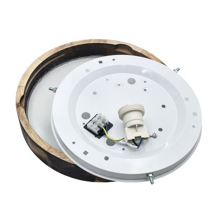 Griestu lampa OAK SMOKY SLIM 1xE27/15W/230V Ø 27 cm, ozola/tumši brūna