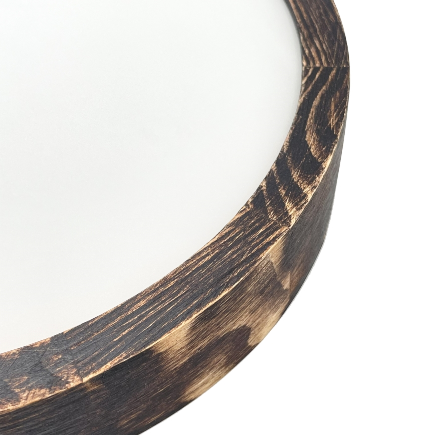 Griestu lampa OAK SMOKY SLIM 1xE27/15W/230V Ø 27 cm, ozola/tumši brūna