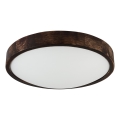 Griestu lampa OAK SMOKY SLIM 2xE27/15W/230V Ø 37 cm ozols / tumši brūns
