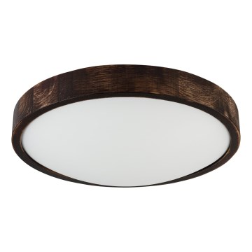 Griestu lampa OAK SMOKY SLIM 2xE27/15W/230V Ø 37 cm ozols / tumši brūns