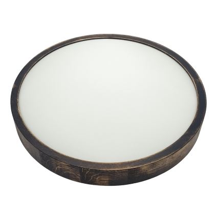 Griestu lampa OAK SMOKY SLIM 2xE27/15W/230V Ø 37 cm ozols / tumši brūns