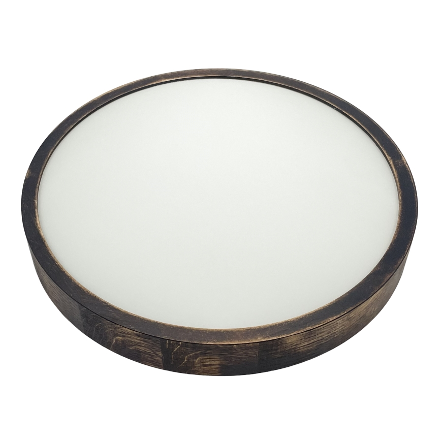 Griestu lampa OAK SMOKY SLIM 2xE27/15W/230V Ø 37 cm ozols / tumši brūns