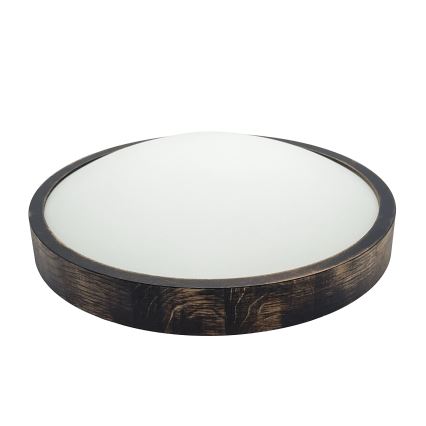 Griestu lampa OAK SMOKY SLIM 2xE27/15W/230V Ø 37 cm ozols / tumši brūns