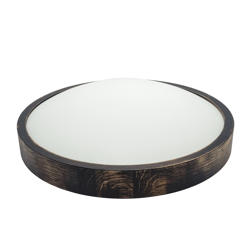 Griestu lampa OAK SMOKY SLIM 2xE27/15W/230V Ø 37 cm ozols / tumši brūns