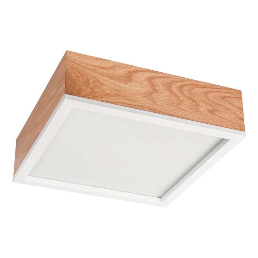 Griestu lampa OAK SQUARE 2xE27/15W/230V 31x31 cm ozols/balta