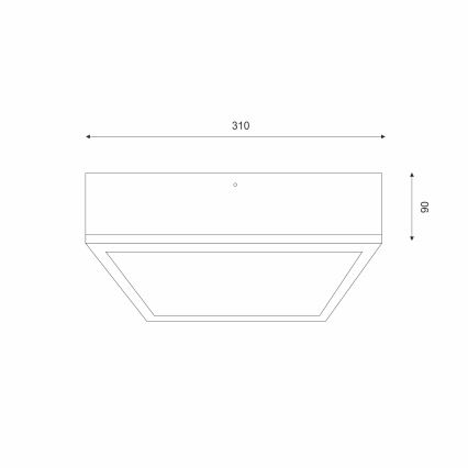 Griestu lampa OAK SQUARE 2xE27/15W/230V 31x31 cm ozols/balta