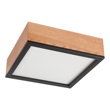 Griestu lampa OAK SQUARE 2xE27/15W/230V 31x31 cm ozols/melna