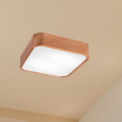 Griestu lampa OAK SQUARE 2xE27/15W/230V 35x35 cm ozols