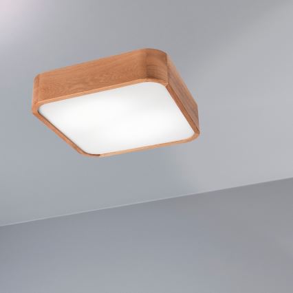 Griestu lampa OAK SQUARE 2xE27/15W/230V 35x35 cm ozols