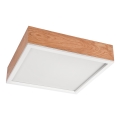 Griestu lampa OAK SQUARE 4xE27/15W/230V 39x39 cm ozols/balta