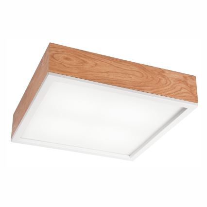 Griestu lampa OAK SQUARE 4xE27/15W/230V 39x39 cm ozols/balta