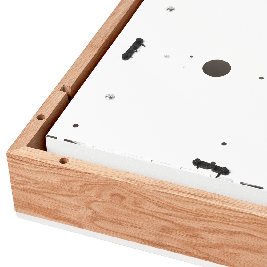 Griestu lampa OAK SQUARE 4xE27/15W/230V 39x39 cm ozols/balta