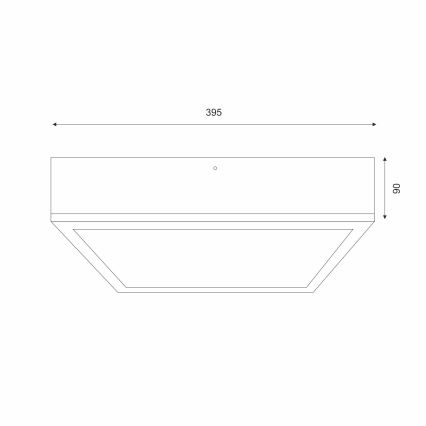 Griestu lampa OAK SQUARE 4xE27/15W/230V 39x39 cm ozols/balta