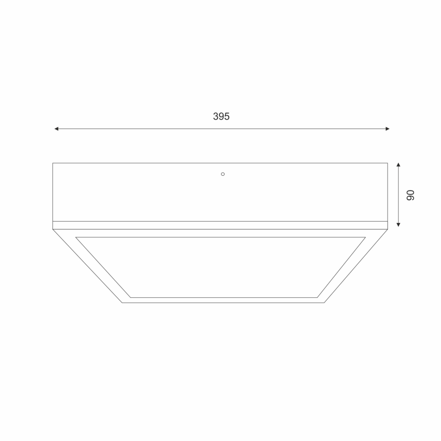 Griestu lampa OAK SQUARE 4xE27/15W/230V 39x39 cm ozols/balta
