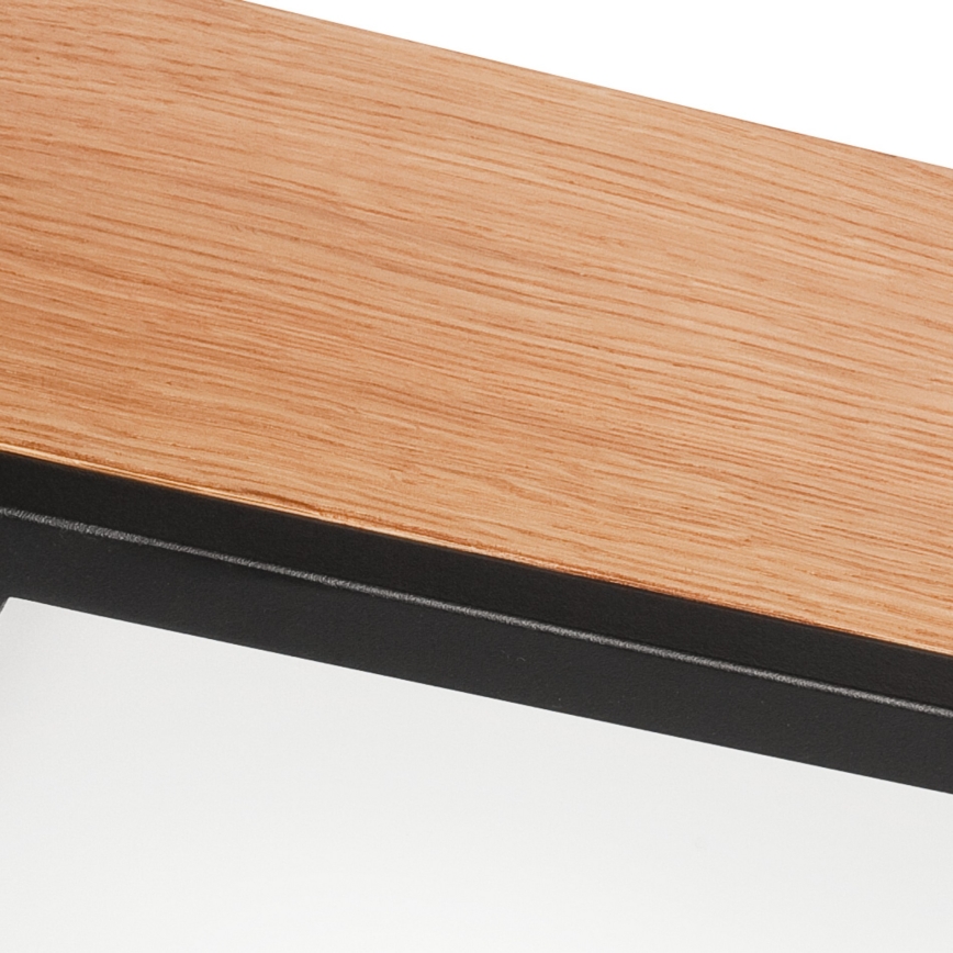 Griestu lampa OAK SQUARE 4xE27/15W/230V 39x39 cm ozols/melna