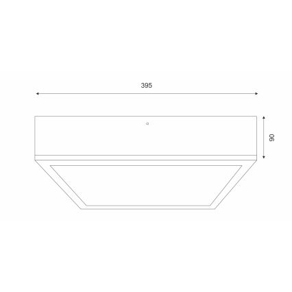 Griestu lampa OAK SQUARE 4xE27/15W/230V 39x39 cm ozols/melna