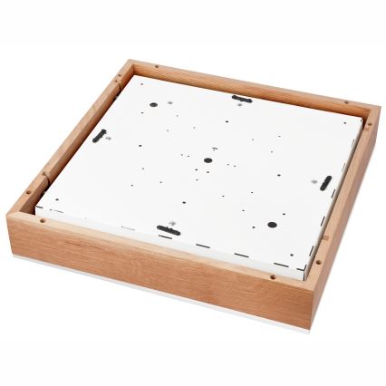 Griestu lampa OAK SQUARE 4xE27/15W/230V 48x48 cm ozols/balta
