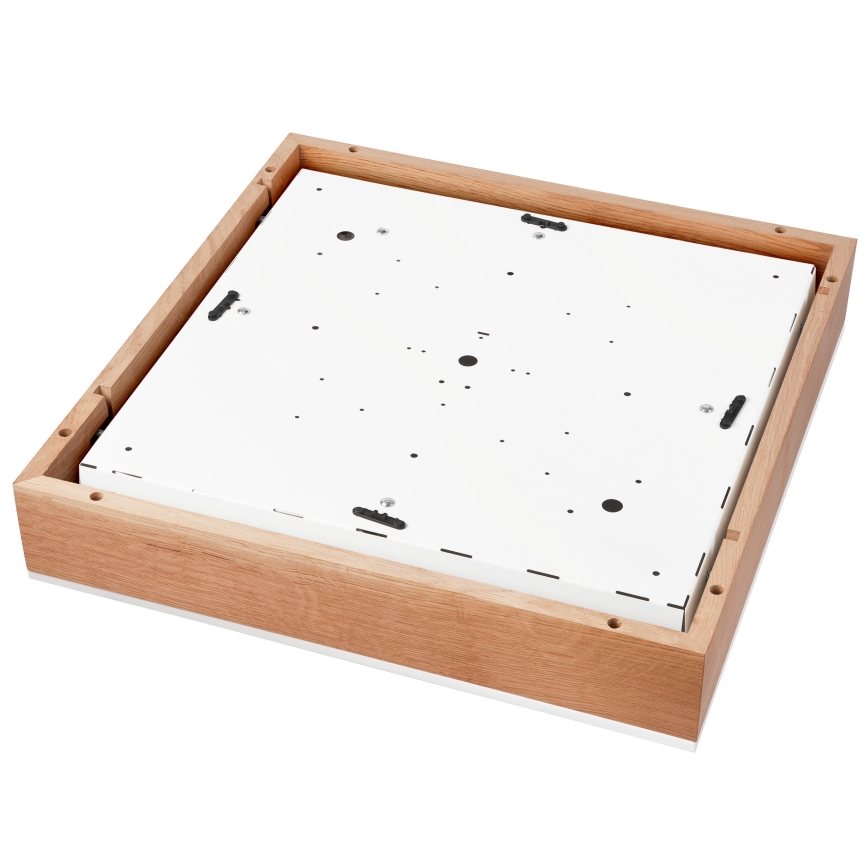 Griestu lampa OAK SQUARE 4xE27/15W/230V 48x48 cm ozols/balta