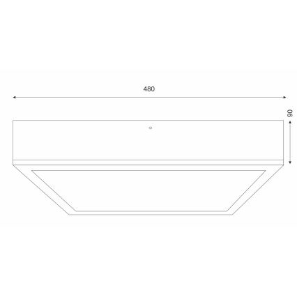 Griestu lampa OAK SQUARE 4xE27/15W/230V 48x48 cm ozols/balta