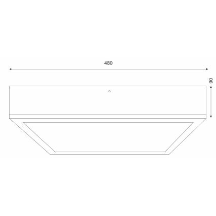 Griestu lampa OAK SQUARE 4xE27/15W/230V 48x48 cm ozols/melna