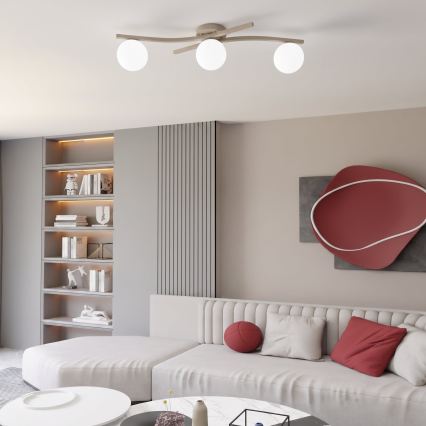 Griestu lampa OPUS 3xE14/10W/230V bēša/balta