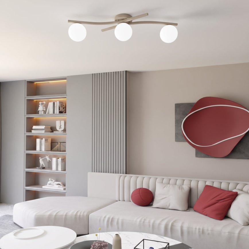 Griestu lampa OPUS 3xE14/10W/230V bēša/balta