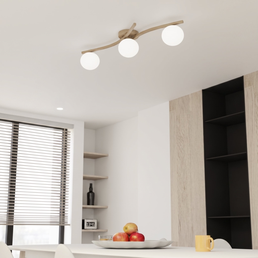 Griestu lampa OPUS 3xE14/10W/230V bēša/balta