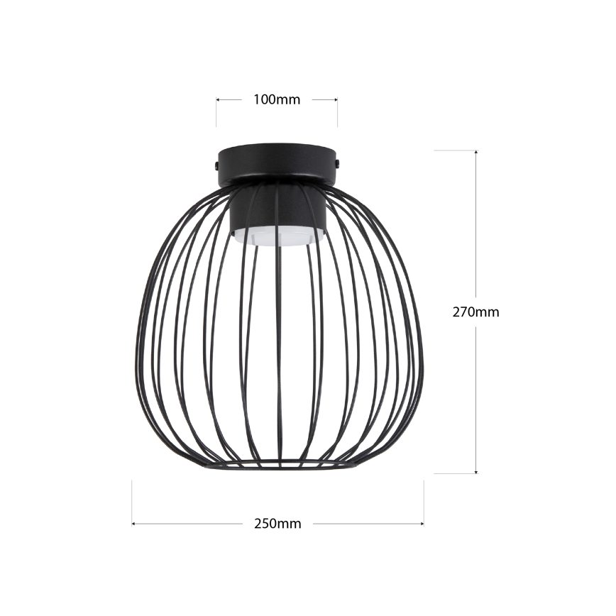 Griestu lampa OVELLA 1xGX53/10W/230V Ø 25 cm melna