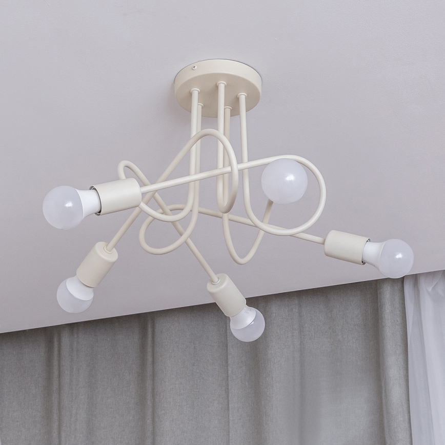 Griestu lampa OXFORD 5xE27/15W/230V krēmkrāsaina