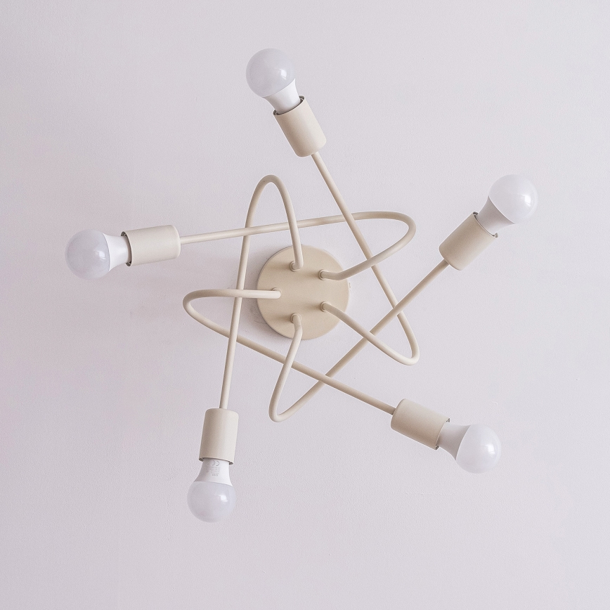 Griestu lampa OXFORD 5xE27/15W/230V krēmkrāsaina