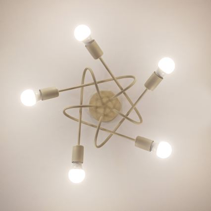 Griestu lampa OXFORD 5xE27/15W/230V krēmkrāsaina