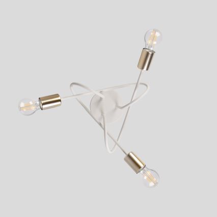Griestu lampa OXFORD, virsmas montāža, 3xE27/15W/230V, misiņš/balts