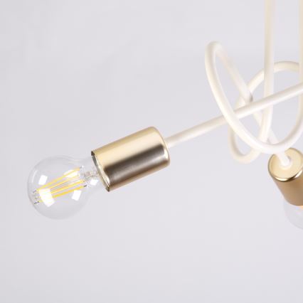 Griestu lampa OXFORD, virsmas montāža, 3xE27/15W/230V, misiņš/balts