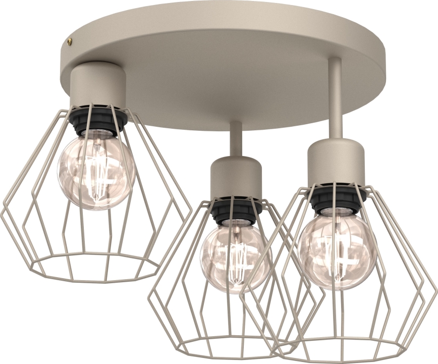 Griestu lampa PARKLA 3xE27/15W/230V bēša