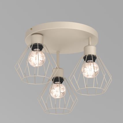 Griestu lampa PARKLA 3xE27/15W/230V bēša