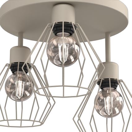 Griestu lampa PARKLA 3xE27/15W/230V bēša