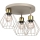 Griestu lampa PARKLA 3xE27/15W/230V bēša/zelta