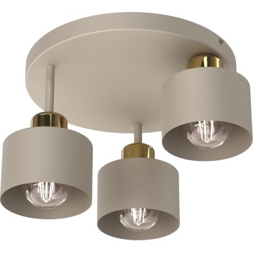 Griestu lampa PARKLA 3xE27/15W/230V bēša/zelta