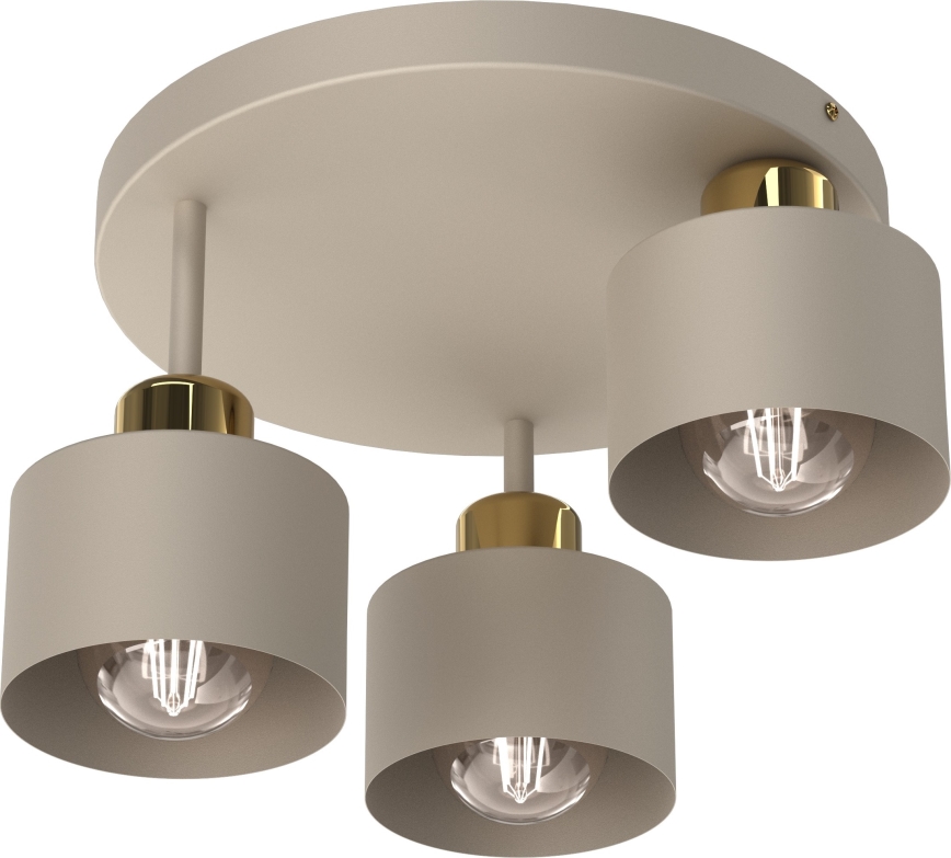 Griestu lampa PARKLA 3xE27/15W/230V bēša/zelta
