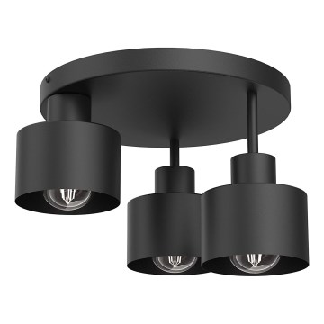 Griestu lampa PARKLA 3xE27/15W/230V melna