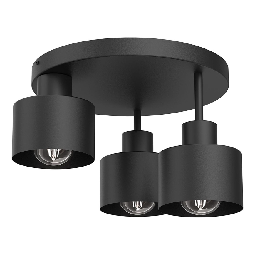 Griestu lampa PARKLA 3xE27/15W/230V melna