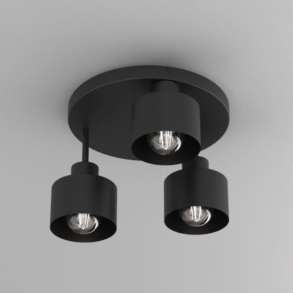 Griestu lampa PARKLA 3xE27/15W/230V melna