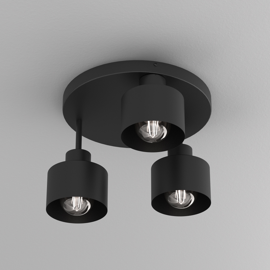 Griestu lampa PARKLA 3xE27/15W/230V melna
