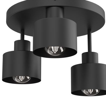 Griestu lampa PARKLA 3xE27/15W/230V melna