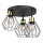 Griestu lampa PARKLA 3xE27/15W/230V melna/zelta